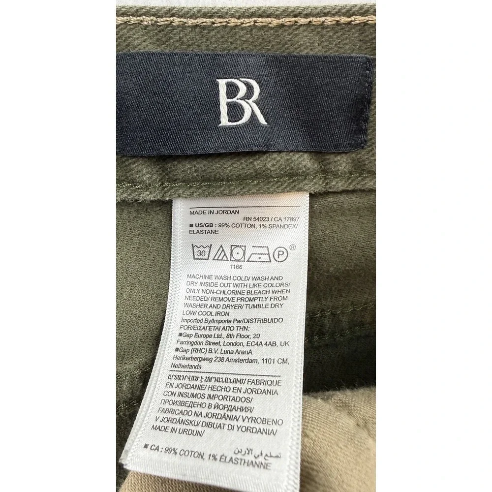Banana Republic Traveler Pants Mens 36x32 (Fits 36x30) Olive Brushed Denim